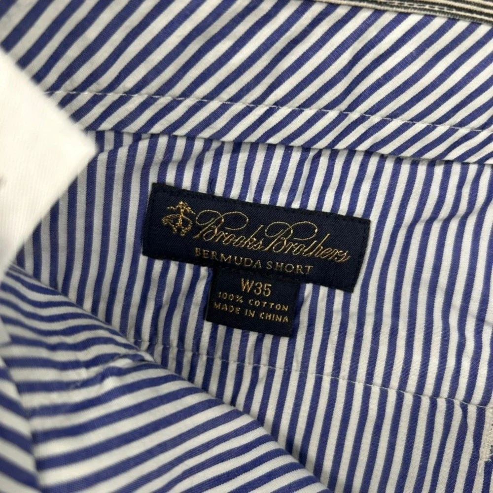 Brooks Brothers Shorts Mens 35 Bermuda Hula Girl Embroidered Pinstripe Aloha 11
